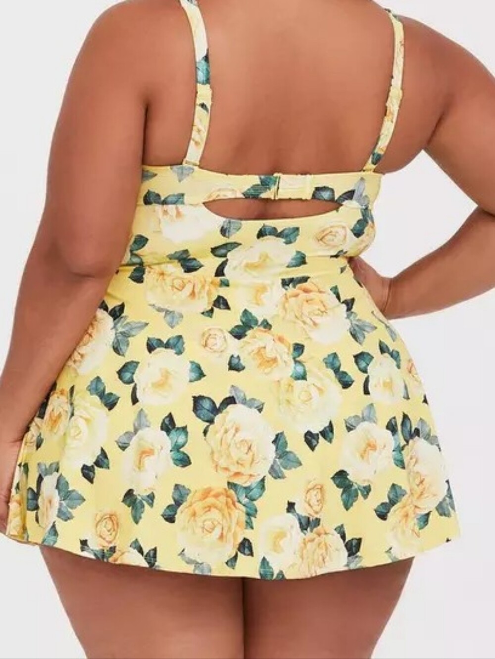 TORRID Yellow Floral Underwire One-Piece Swim Dress size 1 Equal To 14 16 - Picture 4 of 12